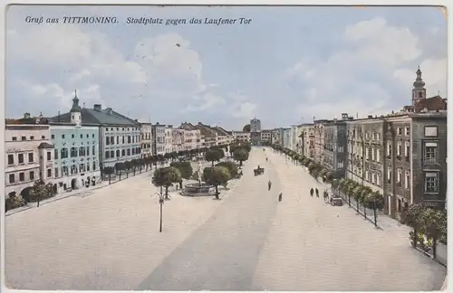 (115380) AK Tittmoning, Stadtplatz gegen das Laufener Tor 1938