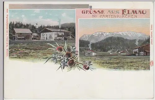 (115093) AK Grüsse aus Elmau bei Partenkirchen, Litho 1905