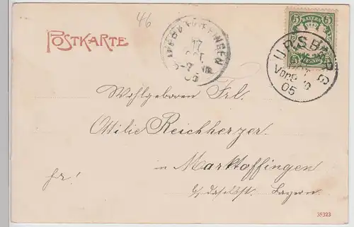 (114888) AK Gruss aus Ursberg, Mutterhaus 1905