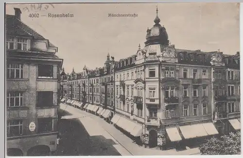 (114866) AK Rosenheim, Münchnerstraße 1918