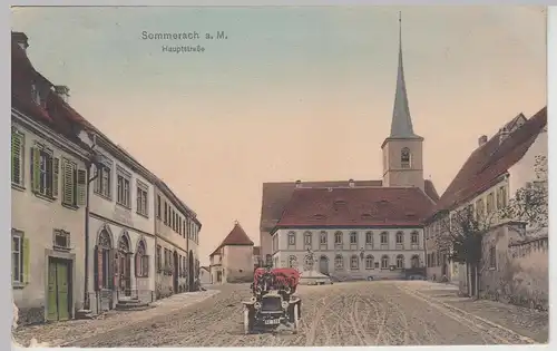 (114610) AK Sommerach, Hauptstraße, Kirche 1915