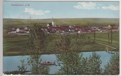(114548) AK Sommerach, Main, Panorama, Feldpost 1916
