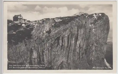 (114456) Foto AK Untersberg, Störhaus, Berchtesgadener Hochthron, Bahnpost 1928