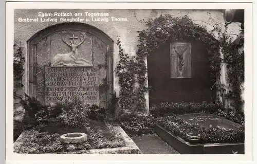 (114228) Foto AK Egern-Rottach, Grabmal L. Ganghofer und L. Thoma 1930er