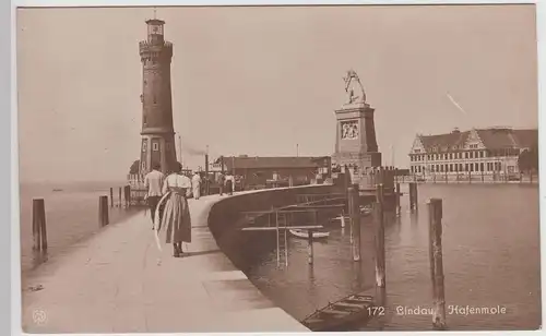 (114155) Foto AK Lindau, Bodensee, Hafenmole, vor 1945