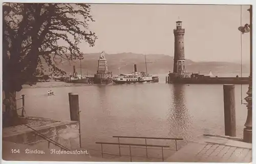 (114153) Foto AK Lindau, Bodensee, Hafen, Dampfer, vor 1945