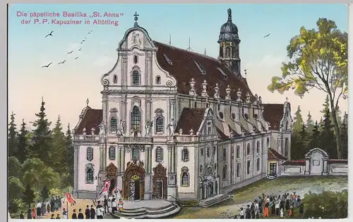 (114151) Künstler AK Altötting, Basilika, Prozession, vor 1945