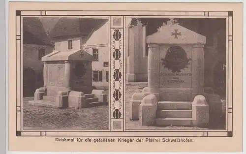 (113889) AK Kriegerdenkmal Pfarrei Schwarzhofen, vor 1945