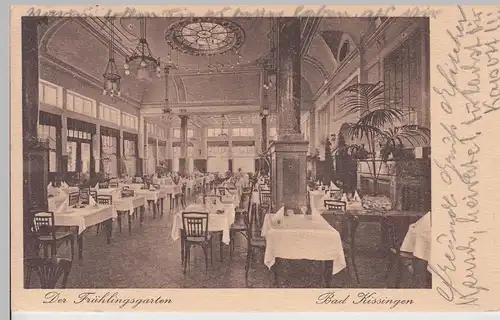 (113379) AK Bad Kissingen, Frühlingsgarten, Inneres 1929