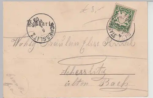 (112604) AK Gruß von der Staffelbergklause 1903