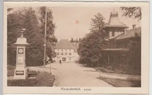 (112385) AK Bad Alexandersbad, Schloss, aus Leporello, vor 1945