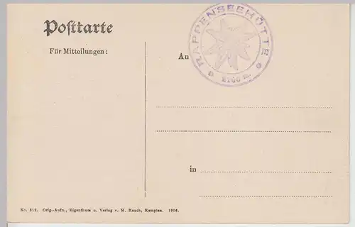 (112355) AK Rappenseehütte, Große Steinscharte, um 1906