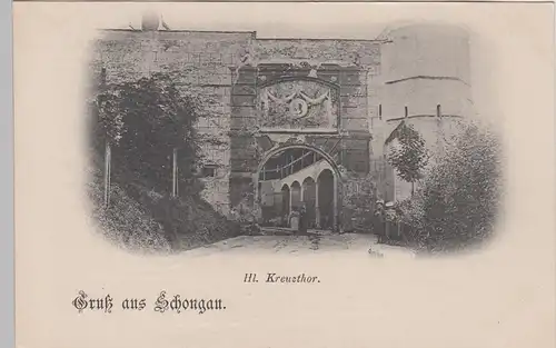 (111439) AK Gruß aus Schongau, Hl. Kreuz Tor, Max Tor, bis um 1905