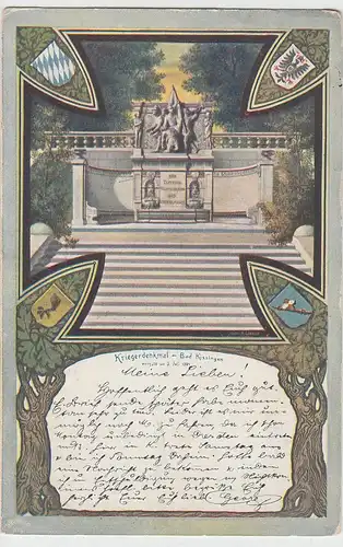 (110730) AK Bad Kissingen, Kriegerdenkmal, 1904