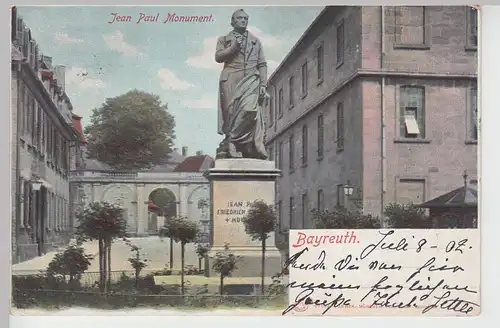 (109902) AK Bayreuth, Jean Paul Denkmal 1902