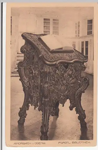 (109744) AK Amorbach, Odenwald, Bibliothek, Lesepult, vor 1945