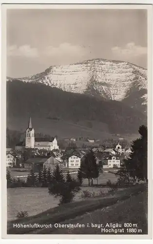 (109709) Foto AK Oberstaufen, Panorama, Hochgrat, Sonderstempel 1935