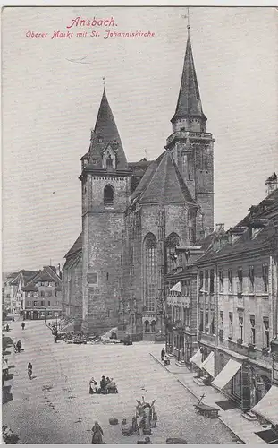 (109347) AK Ansbach, Oberer Markt, St. Johanniskirche, vor 1945