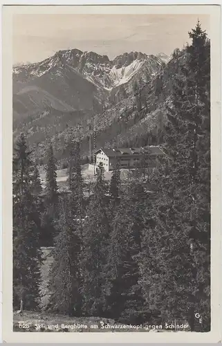 (109307) Foto AK Berghütte am Schwarzenkopf gegen Schinder, Schwarzenkopfhütte 1