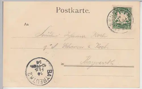 (108934) AK Gruß aus Wirsberg, Ort mit Kirche 1904