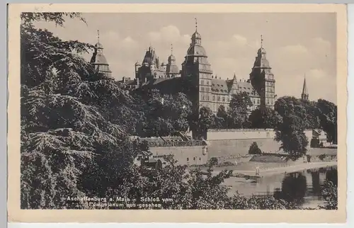 (108883) AK Aschaffenburg, Schloss, Blick vom Pompejanum 1941