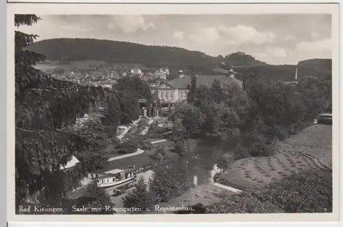 (10868) Foto AK Bad Kissingen, Saale mit Rosengarten 1939