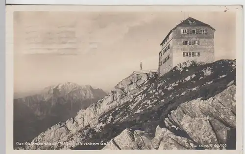 (108595) Foto AK Watzmannhaus mit Hohem Göll, 1931