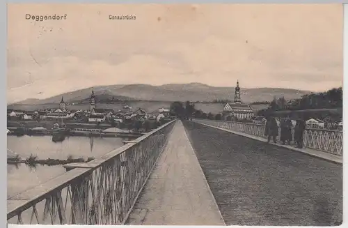(108579) AK Deggendorf, Donaubrücke 1911