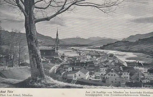 (107810) AK Bad Tölz, Ort mit Kirche, aus Kartenheft, vor 1945