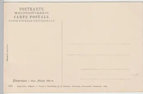 (107487) AK Hinterstein im Allgäu, 1906