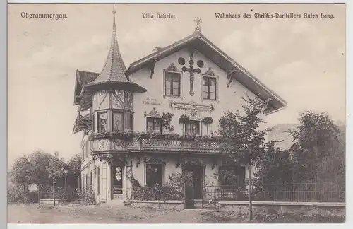 (107469) AK Oberammergau, Villa Daheim, Wohnhaus von Anton Lang, 1914