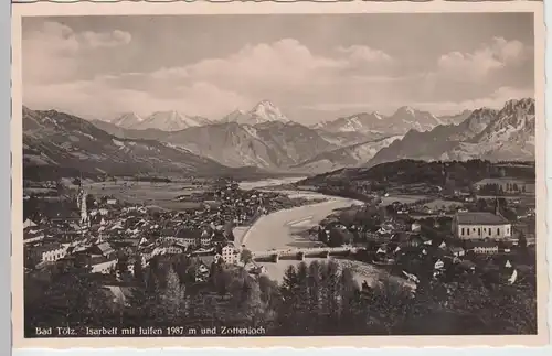 (107442) Foto AK Bad Tölz, Isarbett mit Juifen u. Zottenjoch, vor 1945