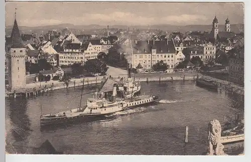 (107436) AK Lindau (Bodensee), Hafen, Blick vom Leuchtturm, Feldpost 1918