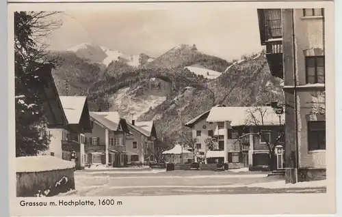 (107406) Foto AK Grassau, Straßenpartie mit Hochplatte, 1938