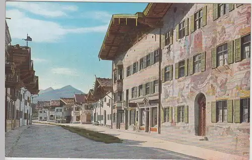 (107389) AK Mittenwald, Obere Marktstraße mit Neunerhaus, vor 1945