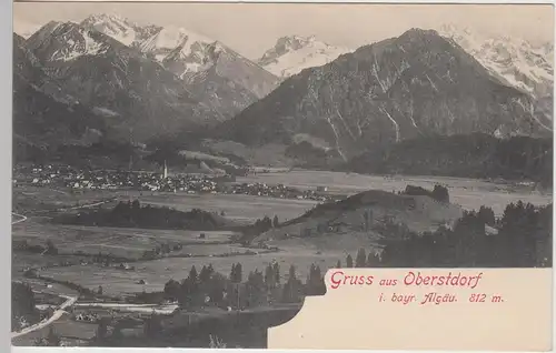 (107383) AK Gruss aus Oberstdorf, Gesamtansicht, vor 1905