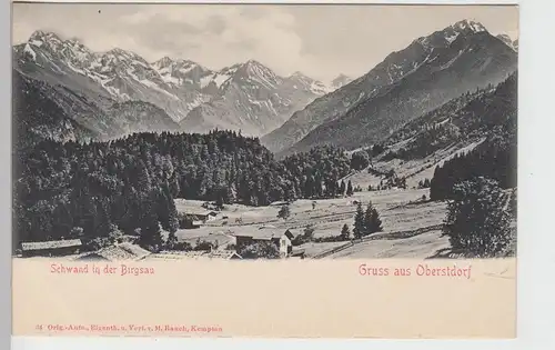 (107382) AK Gruss aus Oberstdorf, Schwand in der Birgsau, vor 1905