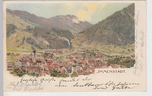 (107337) AK Immenstadt, Gesamtansicht Litho 1902