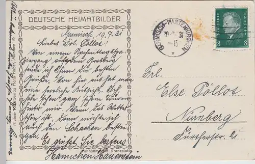 (107302) Foto AK Garmisch-Partenkirchen, St. Martinshütte am Grasberg, 1931