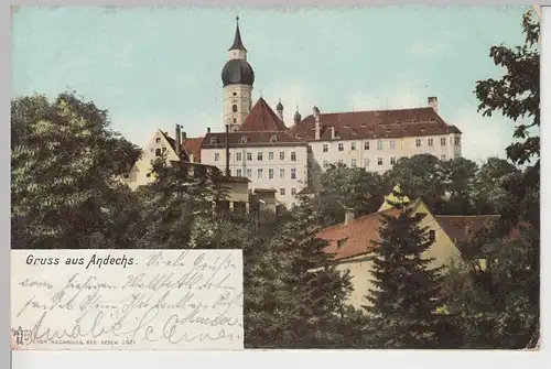 (107289) AK Gruss aus Andechs, Kloster, 1905