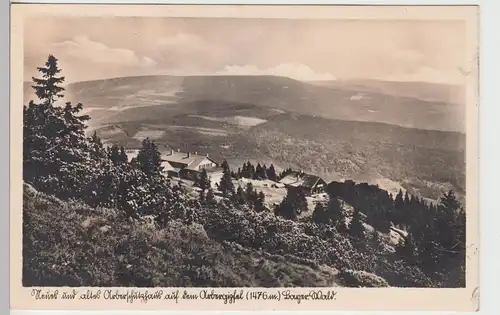 (107254) Foto AK Arber, Neues und Altes Schutzhaus auf dem Gipfel, vor 1945