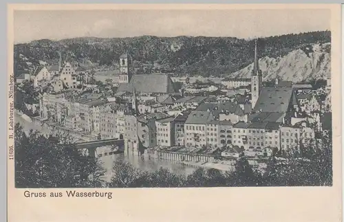 (107250) AK Gruss aus Wasserburg, Gesamtansicht vor 1905