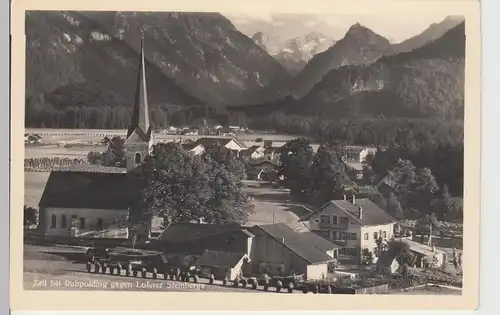 (107248) Foto AK Zell bei Ruhpolding, Ansicht gg. Loferer Steinberge, vor 1945