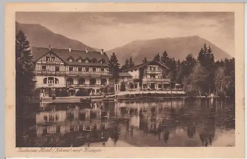(107241) AK Badersee, Hotel m. Kampen, 1924