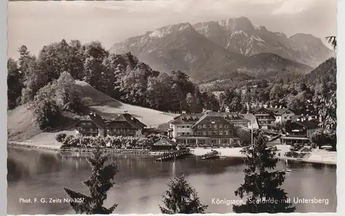 (107240) Foto AK Königssee, Seelände mit Untersberg, nach 1945
