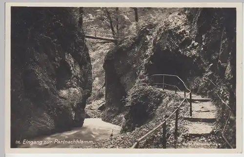 (107238) Foto AK Partnachklamm, Eingang, 1934