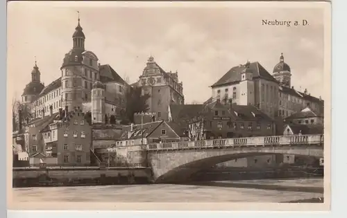 (107203) AK Neuburg an der Donau, Partie mit Schloss 1938