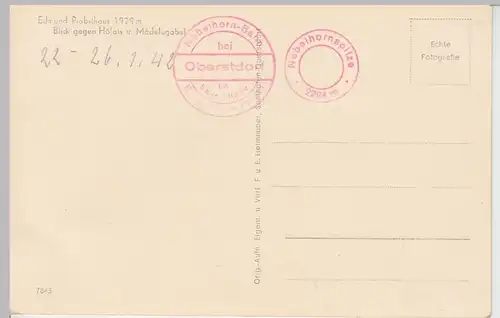 (107190) Foto AK Edmund Probst Haus, Nebelhorn, Höfats, Mädelegabel 1942