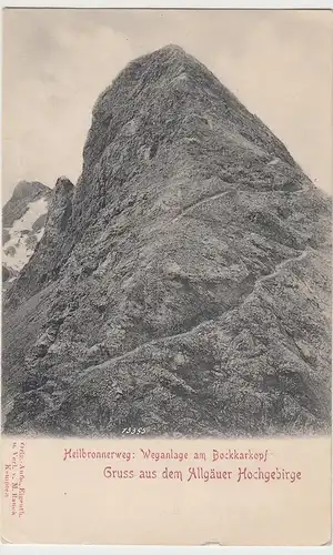 (106995) AK Gruß aus dem Allgäuer Hochgebirge, Heilbronner Weg, Bockkarkopf, bis