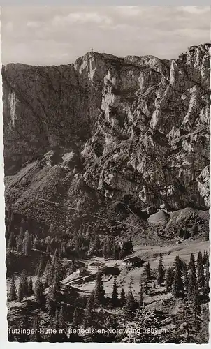 (106977) Foto AK Tutzinger Hütte, Benediktenwand, Nordwand, nach 1945